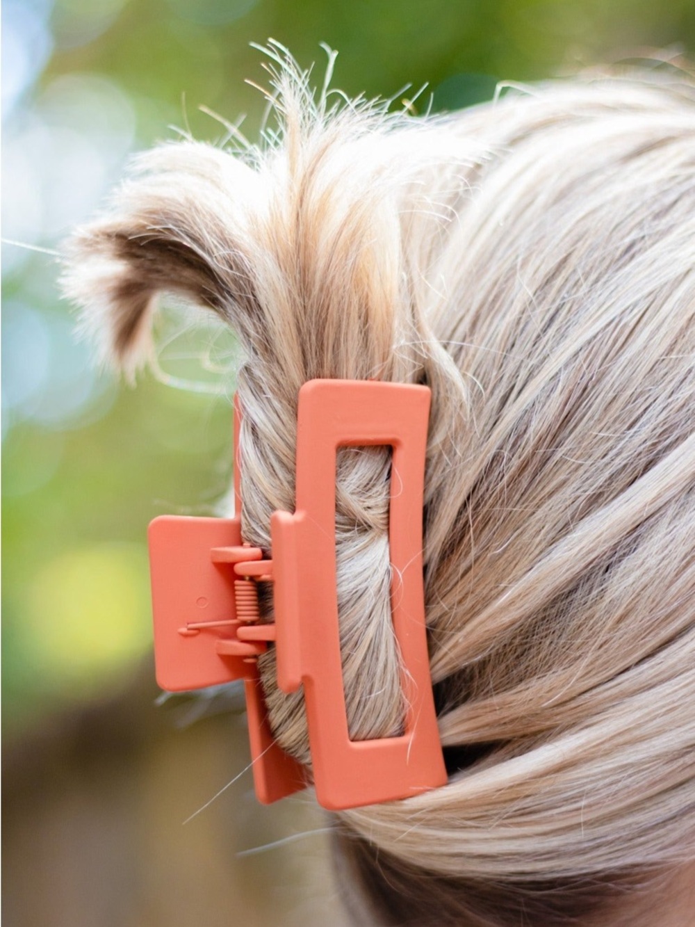 Rectangular Hair Claw Clip - Coral
